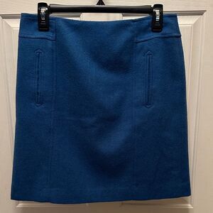 Talbots Classic Wool Blend Blue Pencil Mini Skirt Size 6P